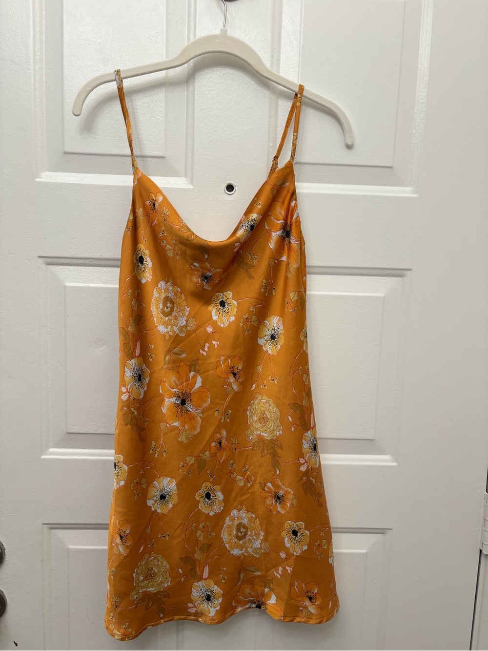 Polly Floral Orange Slip Dress